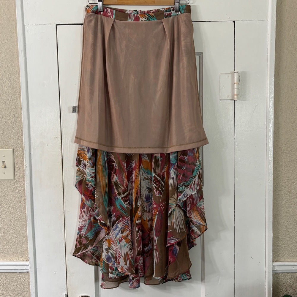 Tasha Polizzi Western Feather Print Long Midi Flowy Design Skirt - Picture 9 of 15